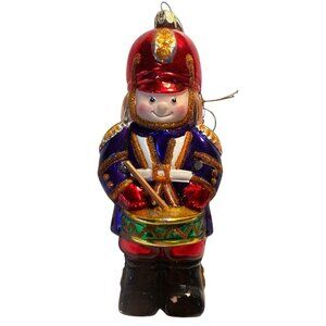 Vintage Blown Glass Soldier Holiday. Tree Ornament Christmas 7 in Tall